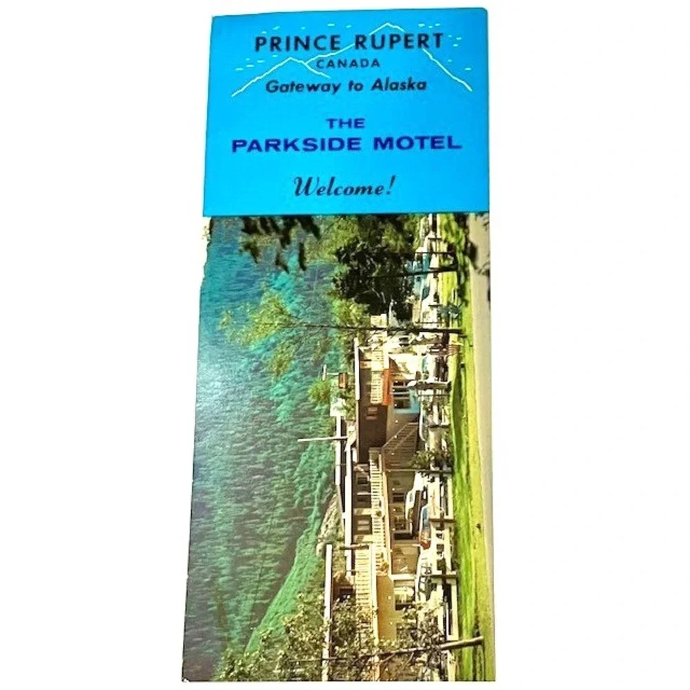 VTG Large Prince Rupert Canada Postcard Gateway Alaska The Parkside Motel Unused